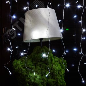 Гирлянда Занавес светодиодный с эффектом мерцания 3х2 м 264 светодиода белый свет прозрачный провод ULD-C3020-264/TTK WHITE IP44 TM - фото 5