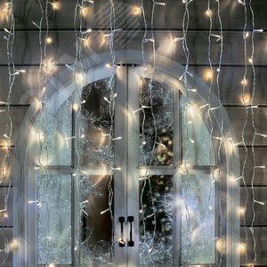 Гирлянда Занавес светодиодный с эффектом мерцания 3х2 м 264 светодиода теплый прозрачный провод ULD-C3020-264/TTK WARM WHITE IP44 - фото 2