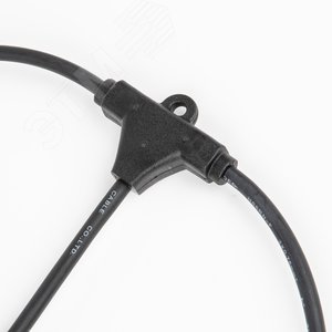 Гирлянда для освещения теплиц 5 м + 3 м сетевой шнур, 6 подвесов 1м с патроном E27, 100 см шаг, черная - фото 2