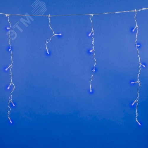 Бахрома светодиодная 2 м 48 светодиодов синий свет прозрачный провод ULD-B2005-048/DTA BLUE IP20 - фото 2