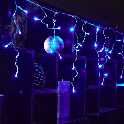 Бахрома светодиодная 2 м 48 светодиодов синий свет прозрачный провод ULD-B2005-048/DTA BLUE IP20 - фото 7