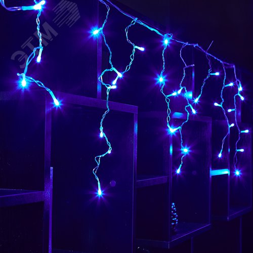 Бахрома светодиодная 2 м 48 светодиодов синий свет прозрачный провод ULD-B2005-048/DTA BLUE IP20 - фото 8