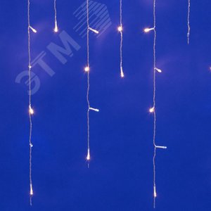Бахрома светодиодная с эффектом мерцания 25м соединяемая 440 светодиодов теплый белый и белый свет прозрачный провод ULD-B25006-440/TTK WARMWHITE-WHITE IP44 - фото 2