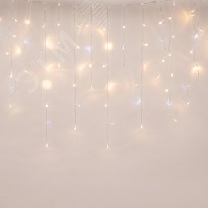 Изображение товара Бахрома светодиодная с эффектом мерцания 25м Соединяемая 440 светодиодов Теплый белый и белый свет Провод прозрачный ULD-B25006-440/TTK WARMWHITE-WHITE IP44 ТМ Uniel (шт)