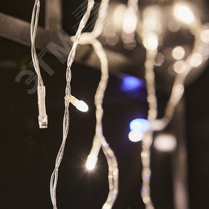 Бахрома светодиодная с эффектом мерцания 25м соединяемая 440 светодиодов теплый белый и белый свет прозрачный провод ULD-B25006-440/TTK WARMWHITE-WHITE IP44 - фото 5