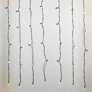 Гирлянда Занавес светодиодный с эффектом мерцания 3х2 м Соединяемый 384 светодиода теплый белый свет черный провод ULD-C3020-384/TBK WARM WHITE IP67 TM - фото 1