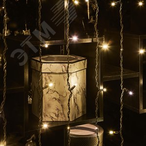 Гирлянда Занавес светодиодный с эффектом мерцания 3х2 м Соединяемый 384 светодиода теплый белый свет черный провод ULD-C3020-384/TBK WARM WHITE IP67 TM - фото 5