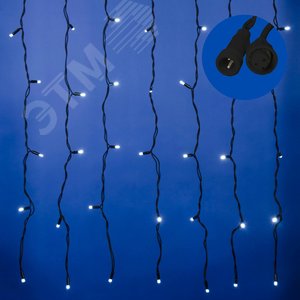 Гирлянда Занавес светодиодный с эффектом мерцания 3х2 м Соединяемый 384 светодиода белый свет черный провод ULD-C3020-384/TBK WHITE IP67 TM - фото 2