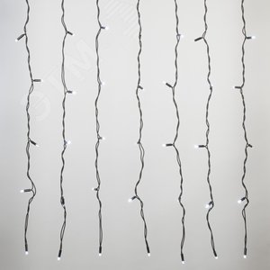 Гирлянда Занавес светодиодный с эффектом мерцания 3х2 м Соединяемый 384 светодиода белый свет черный провод ULD-C3020-384/TBK WHITE IP67 TM - фото 1