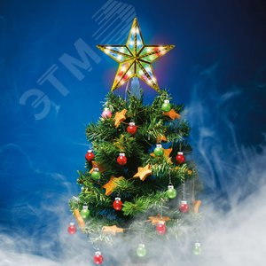 Украшение светодиодное для елки Звезда-4 на батарейках 2АА не в/к 15 см 10 светодиодов Разноцветный свет Прозрачный провод ULD-H1515-010/DTB/2AA MULTI STAR-4 - фото 3