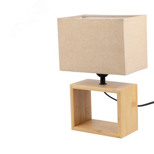 Светильник настольный UML-B401 E27 LIGHT GREY/WOOD декоративный под лампу Е27, 40W. Механический выключатель. Светло-серый. - фото 8