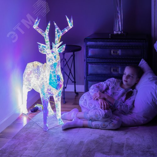 Светильник декоративный Олень 500 светодиодов белый свет радужный цвет корпуса ULD-R501 220V DEER - фото 6