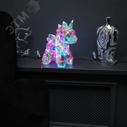 Светильник декоративный Единорог с USB проводом 60 светодиодов RGB свет радужный цвет корпуса ULD-R503 USB/RGB UNICORN - фото 6