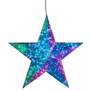 Светильник декоративный Звезда на батарейках 3АА не в комплекте 100 светодиодов белый свет цвет корпуса радужный ТМ ULD-R505 3АА STAR - фото 2