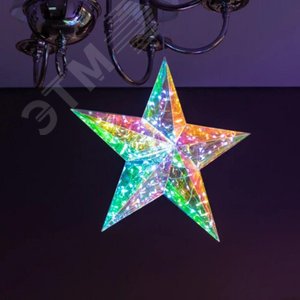 Светильник декоративный Звезда на батарейках 3АА не в комплекте 100 светодиодов белый свет цвет корпуса радужный ТМ ULD-R505 3АА STAR - фото 4