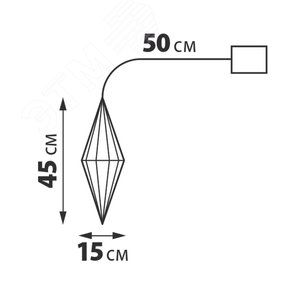 Светильник декоративный Брильянт на батарейках 3АА не в комплекте 100 светодиодов белый цвет корпуса радужный ТМ ULD-R506 3АА DIAMOND - фото 3