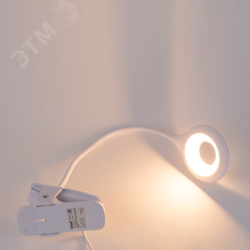 Светильник настольный светодиодный прищепка Сенсорный выключатель Диммер Белый ТM ULM-D601 8W/3000-6000K/DIM WHITE - фото 4