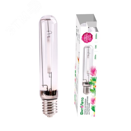 Лампа натриевая высокого давления для растений Форма T прозрачная 250 Вт Цоколь Е40 Теплый белый свет 2000К + спектр для фотосинтеза Картон ТМ ФитоЛето HSL-T48-250/2000K/E40/CL PLANT - фото 9