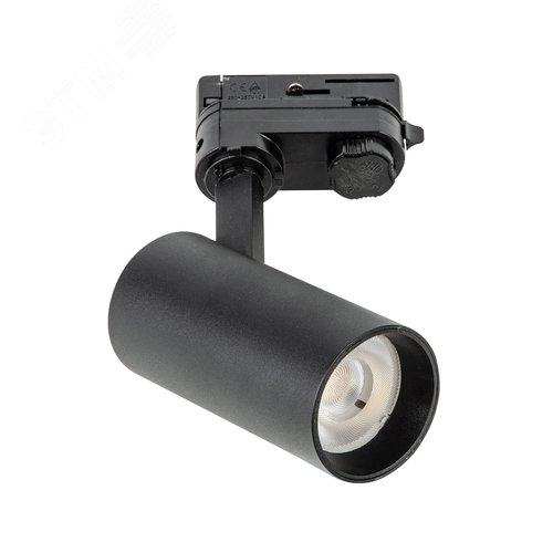 Светильник-прожектор светодиодный трековый 20 Вт 1800 Лм Теплый белый свет 3000К Корпус черный ТМ ULB-T55-20W/3000K BLACK - фото 1