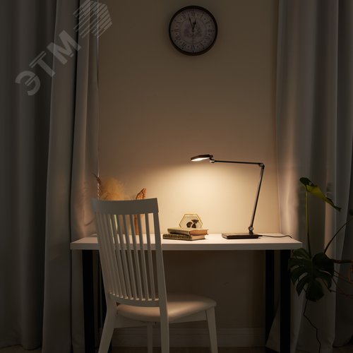 Светильник настольный светодиодный с беспроводной зарядкой телефонов.UЛм-D110 15W-3000-6500K-DIM BLACK Сенсорный выключатель. Диммер. черный - фото 11