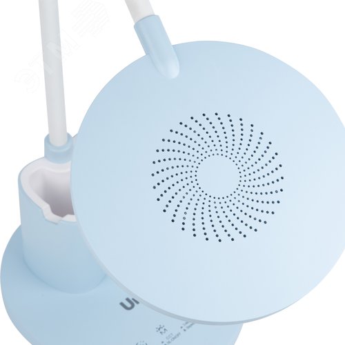 Светильник настольный светодиодный с подставкой под телефон и канцелярские принадлежности. ULM-D150 15W-3000-6500K-DIM BLUE С ночной подсветкой. Сенсорный выключатель. Диммер. Голубой. - фото 3