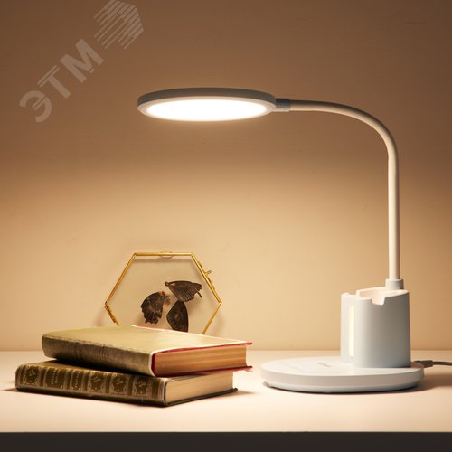 Светильник настольный светодиодный с подставкой под телефон и канцелярские принадлежности. ULM-D150 15W-3000-6500K-DIM BLUE С ночной подсветкой. Сенсорный выключатель. Диммер. Голубой. - фото 10