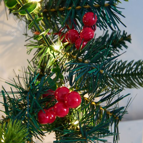 Украшение светодиодное Венок на батарейках 3АА не в комплекте 40х40см 20 светодиодов теплый белый свет WARM WHITE IP20 WREATH - фото 8