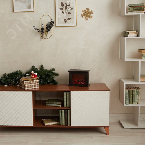 Светильник светодиодный Камин с эффектом пламени питание от батареек 3АА не в комплекте или USB в комплекте 28х21см 5 светодиодов Корпус черный TM ULD-L2821-005/DNC/RED BLACK FIREPLACE - фото 8