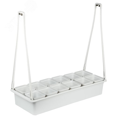 Набор Минисад светильник для растений светодиодный с подставкой Спектр для рассады и досвечивания в период роста 12 кашпо в комплекте белые - фото 8