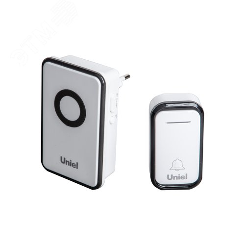 Изображение товара Звонок электронный 220В Радиус действия 150 метров черный с белым UDB-094W-R1T1-38S-BL/WH (шт)