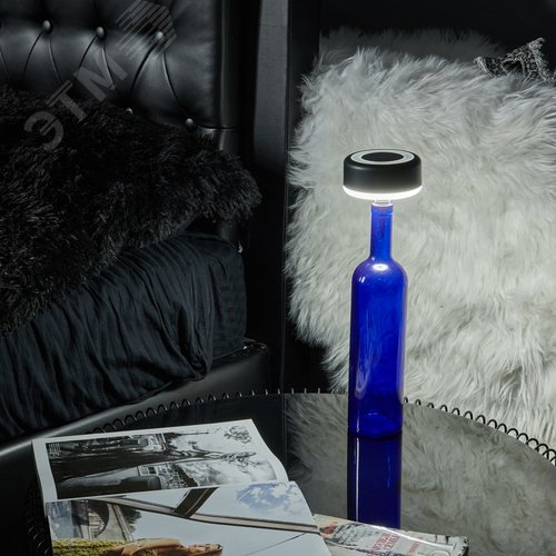 Светильник настольный светодиодный беспроводной 3 Вт Встроенный аккумулятор 2200mAh Диммер Черный  ULM-D950 3W/3000-6500K/DIM IP54 BLACK TM - фото 14