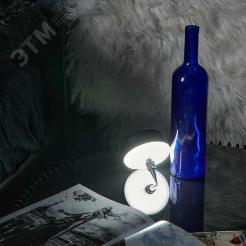 Светильник настольный светодиодный беспроводной 3 Вт Встроенный аккумулятор 2200mAh Диммер Черный  ULM-D950 3W/3000-6500K/DIM IP54 BLACK TM - фото 16