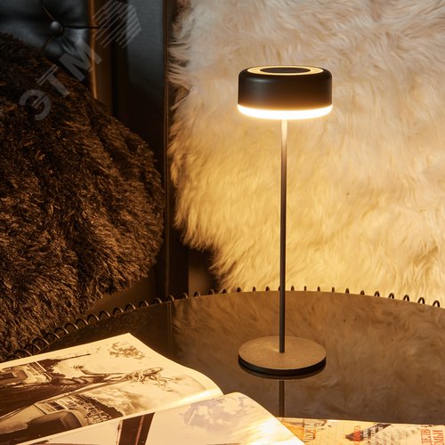 Светильник настольный светодиодный беспроводной 3 Вт Встроенный аккумулятор 2200mAh Диммер Черный  ULM-D950 3W/3000-6500K/DIM IP54 BLACK TM - фото 19