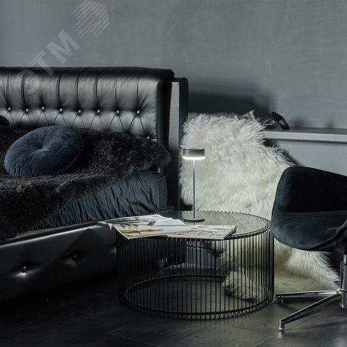 Светильник настольный светодиодный беспроводной 3 Вт Встроенный аккумулятор 2200mAh Диммер Черный  ULM-D950 3W/3000-6500K/DIM IP54 BLACK TM - фото 23