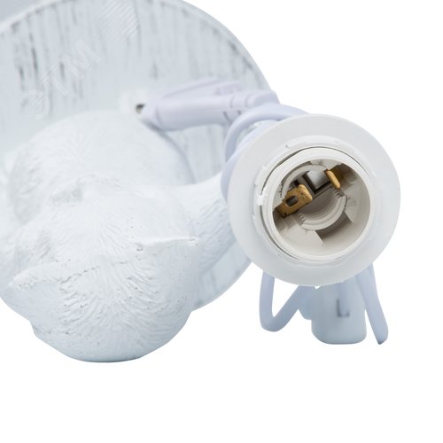 Светильник UML-B465 E14 WHITE настольный декоративный ''Кот'', под лампу Е14, 40W. Механический выключатель. белый - фото 6