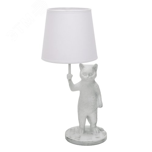 Изображение товара Светильник UML-B465 E14 WHITE настольный декоративный ''Кот'', под лампу Е14, 40W. Механический выключатель. белый (шт)