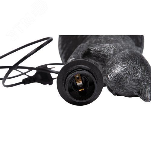 Светильник UML-B465 E14 SILVER настольный декоративный Кот, под лампу Е14, 40W. Механический выключатель. Серебристый - фото 7