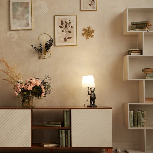 Светильник UML-B465 E14 SILVER настольный декоративный Кот, под лампу Е14, 40W. Механический выключатель. Серебристый - фото 13