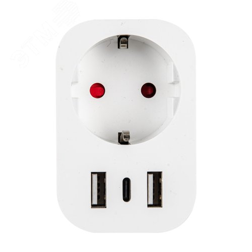 Изображение товара Умная розетка Wi-Fi 2USB Type-C 5В, 2,4A 16A До 3680Вт Голосовое управление приложение UnielSmart TM Uniel USH-A103 1G/UC/WF WHITE (шт)