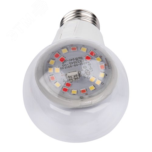 Лампа светодиодная для растений Форма A прозрачная Три спектра для проращивания роста и цветения LED-A60-10W/SPM3/E27/CL PLP35WH MULTIPLANT - фото 4