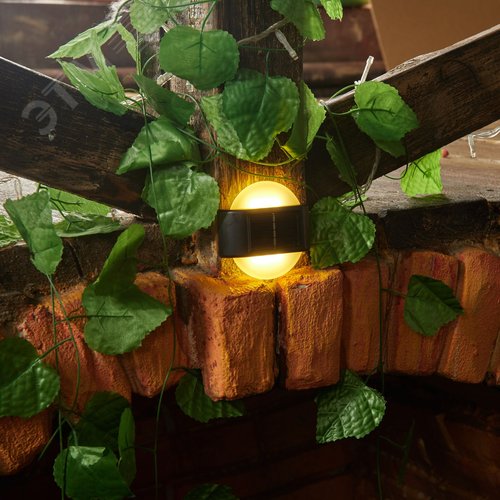 Cветильник настенный на солнечной батарее 6 светодиодов Теплый белый свет 1xАА Ni-Mh аккумулятор в комплекте IP44 USL-F-158/PM090 RONDO - фото 5