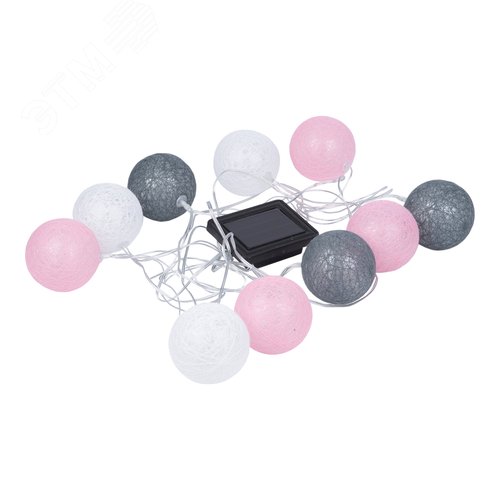 Гирлянда садовая USL-S-230/PM1800 COTTON BALLS-1 на солнечной батарее ''Клубки'' 10 светодиодов Теплый белый свет 1*АА Ni-Mh аккумулятор в/к. IP44 TM - фото 2