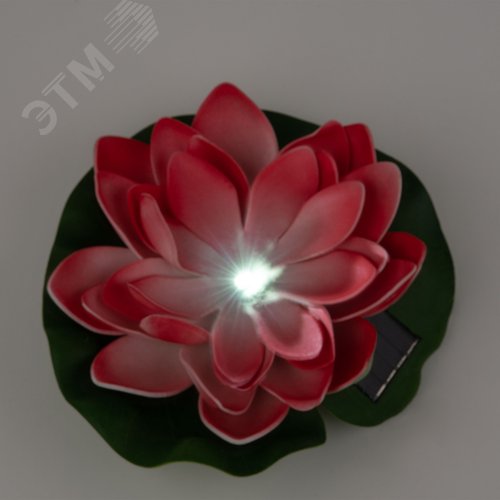 Светильник садовый на солнечной батарее Красная кувшинка Плавающий 1 светодиода Теплый белый свет 1xААA Ni-Mh аккумулятор в комплекте IP44 USL-S-826/PT060 RED WATERLILY - фото 5