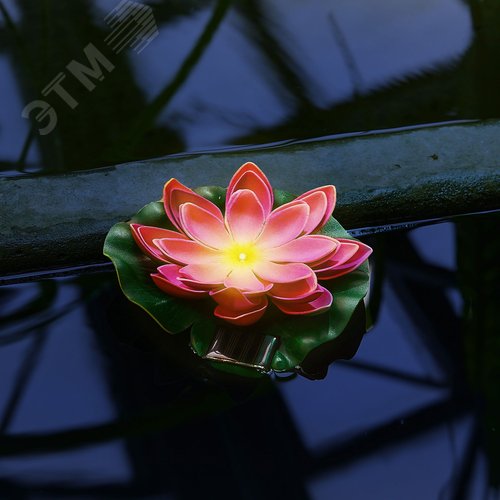 Светильник садовый на солнечной батарее Красная кувшинка Плавающий 1 светодиода Теплый белый свет 1xААA Ni-Mh аккумулятор в комплекте IP44 USL-S-826/PT060 RED WATERLILY - фото 7