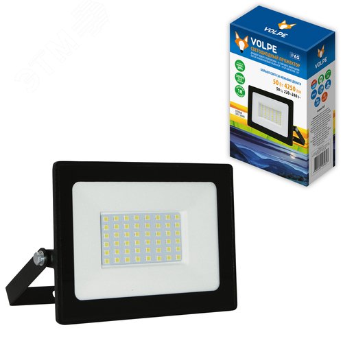 Прожектор светодиодный 50 Вт Теплый белый свет 3000К Корпус черный TM Volpe ULF-Q517 50W/3000K IP65 220-240V BLACK - фото 9