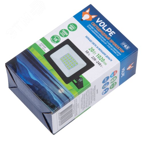 Прожектор светодиодный 20 Вт Зеленый свет Корпус черный TM Volpe ULF-Q517 20W/GREEN IP65 220-240V BLACK - фото 9