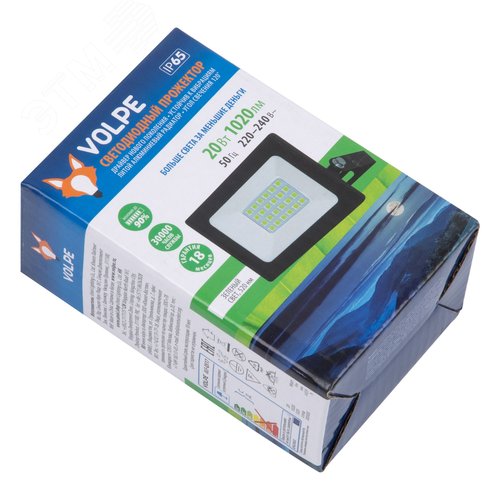 Прожектор светодиодный 20 Вт Зеленый свет Корпус черный TM Volpe ULF-Q517 20W/GREEN IP65 220-240V BLACK - фото 10