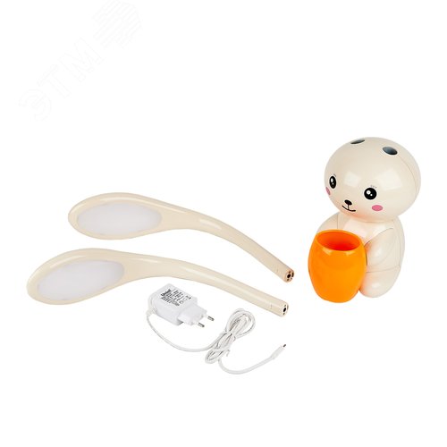 Светильник настольный светодиодный Заяц с подставкой под канцелярские принадлежности 12 Вт Сенсорный выключатель Диммер Слоновая кость TM ULM-D160 12W/3000-6000K/DIM IVORY - фото 3