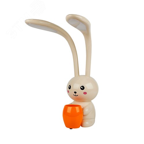 Изображение товара Светильник настольный светодиодный Заяц с подставкой под канцелярские принадлежности 12 Вт Сенсорный выключатель Диммер Слоновая кость TM ULM-D160 12W/3000-6000K/DIM IVORY (шт)