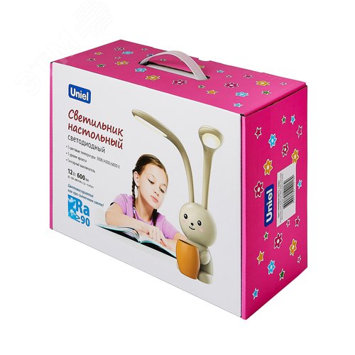 Светильник настольный светодиодный Заяц с подставкой под канцелярские принадлежности 12 Вт Сенсорный выключатель Диммер Слоновая кость TM ULM-D160 12W/3000-6000K/DIM IVORY - фото 5